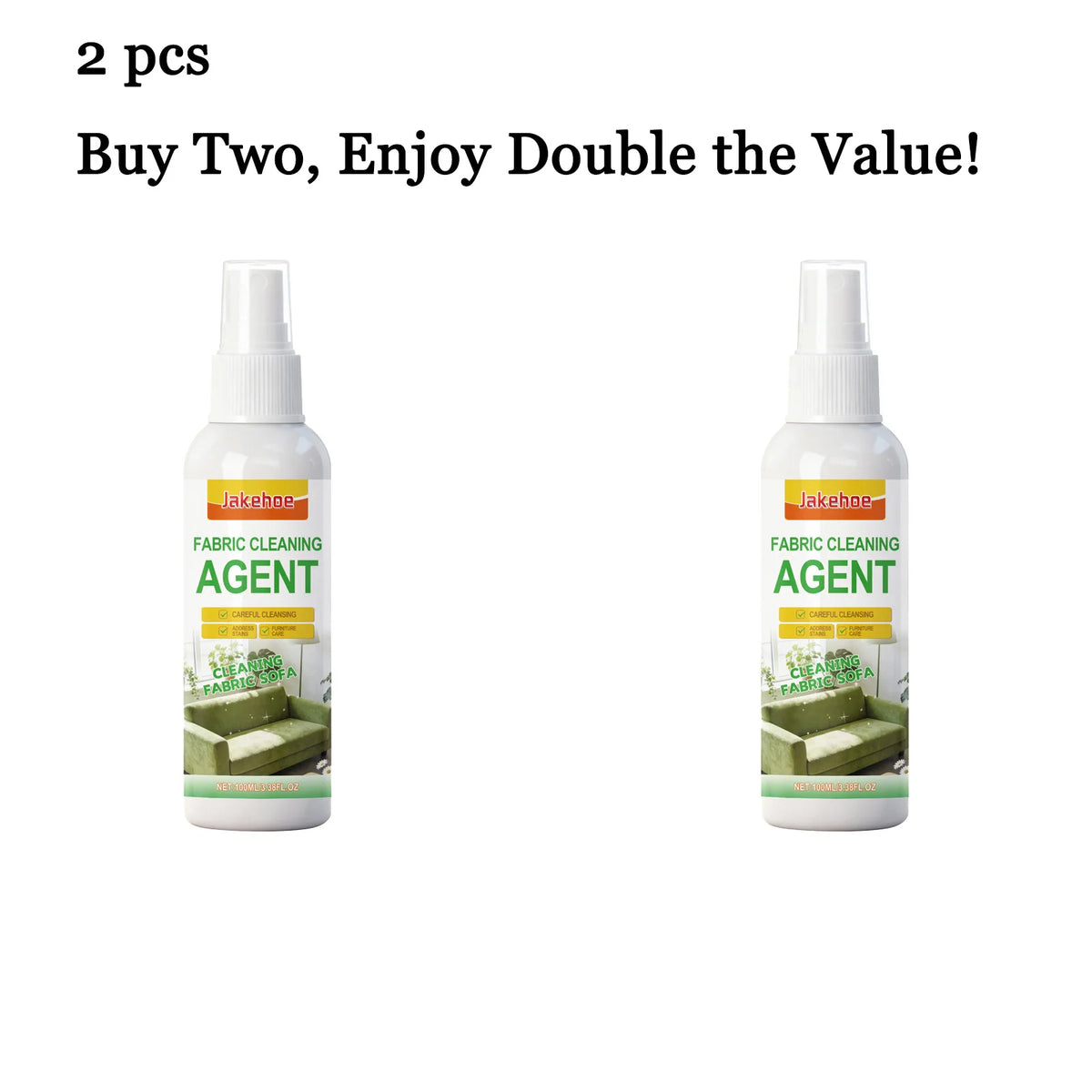 JAKEHOE 100ml Fabric Sofa Cleaner – Upholstery Stain Remover Fabric Upholstery Cleaner Qst 2 pcs