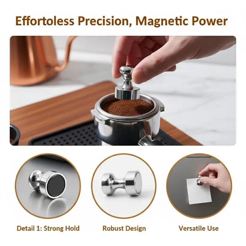 Reusable Espresso Puck Screen Magnet Handle 51mm 53mm Filter Espresso Puck Screen Qme