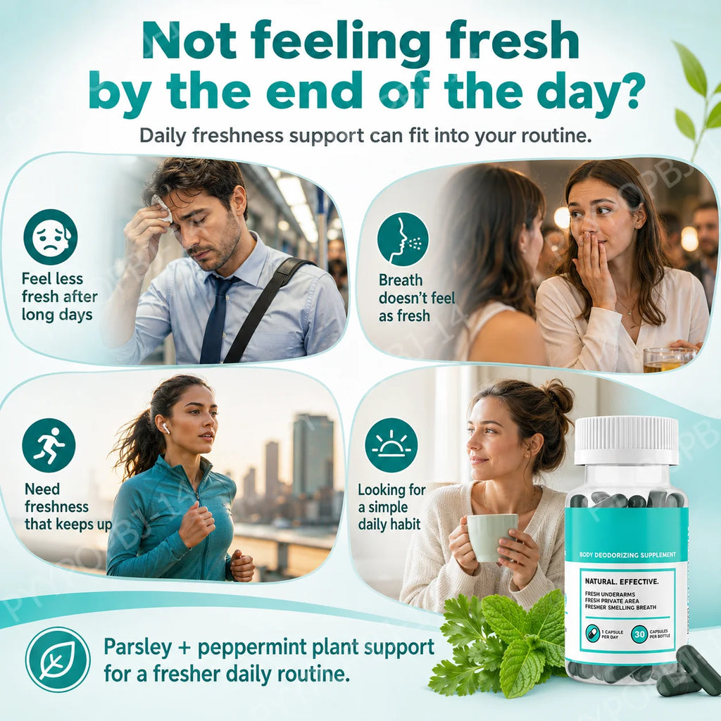 Herbal Freshness Capsules – Organic Parsley & Peppermint 30ct Herbal Supplement Qst