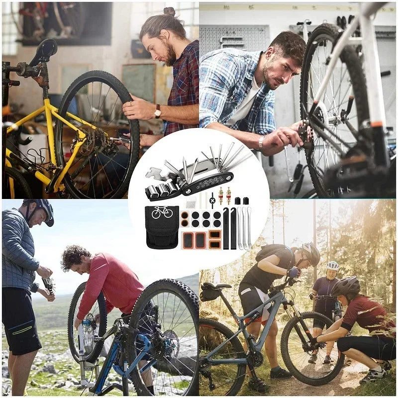 Portable Bicycle Repair Kit – Multi Tool, Pump & Tire Patch Bicycle Repair Kit Qme