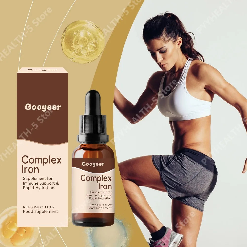 Googeer Complex Iron Liquid Supplement Vitamin B1 & TCM – 30ml Liquid Iron Supplement Qst