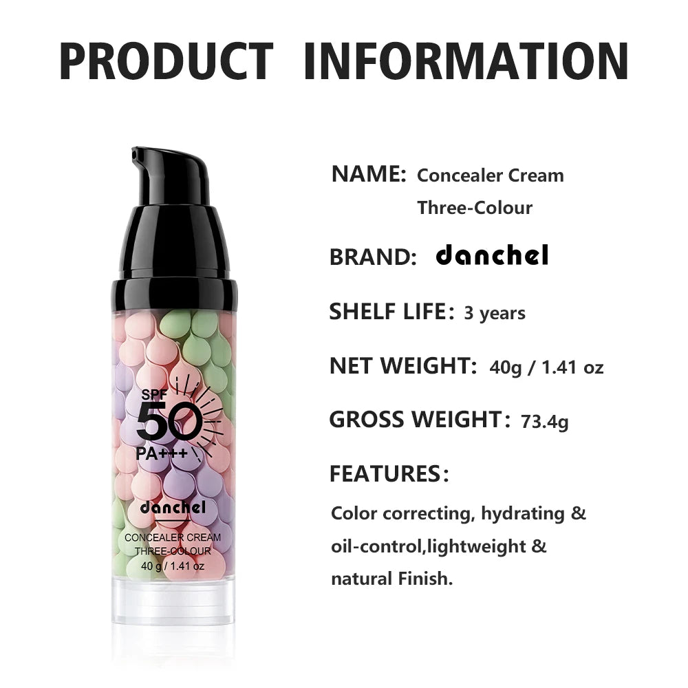 Tricolor 3-in-1 Correction Primer – Moisturizing Makeup Base Makeup Primer Qst
