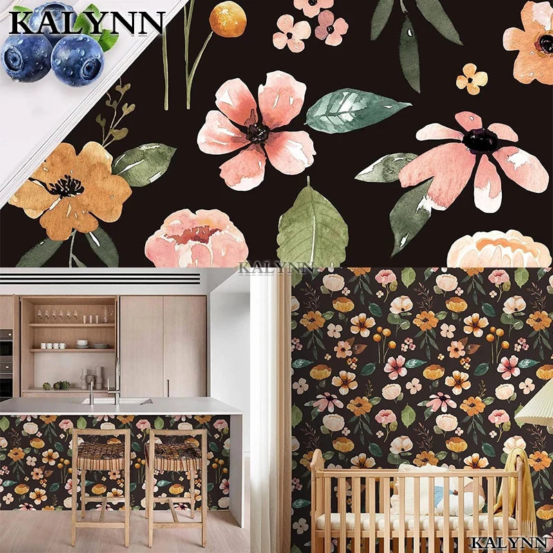 Floral Peel & Stick Wallpaper – Vinyl Contact Paper for Kitchen Peel & Stick Wallpaper Qme