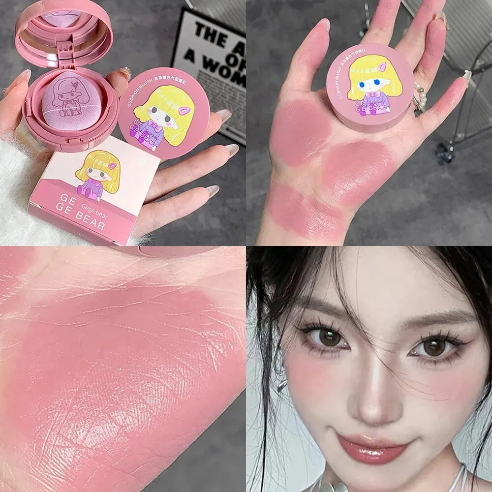 Cushion Blush Powder Puff – Blendable Long-Lasting Blusher | Qme Cushion Blush Qme