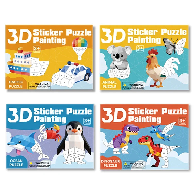 3D Number Matching Puzzle Sticker Set – DIY Art for Kids DIY Sticker Puzzle Set Qme 4 Style Sets