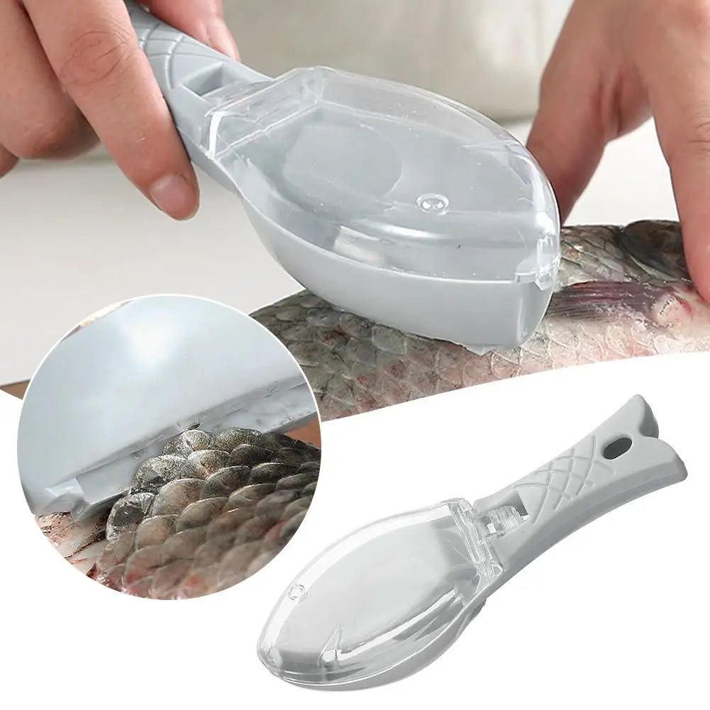 Fish Scale Scraper Brush with Quick-Release Knife Fish Scaler Tool Qme