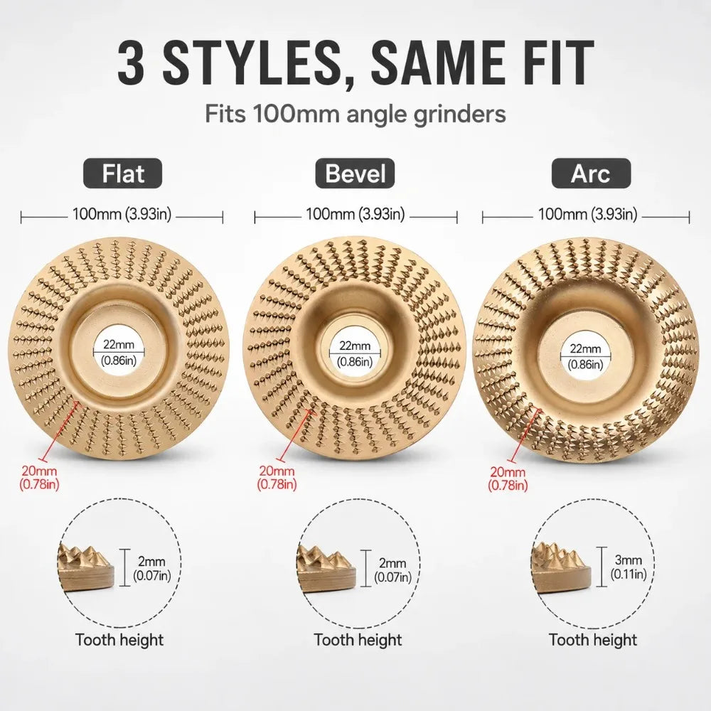 Wood Shaping Grinding Disc – Angle Grinder Carving Wheel Grinding Carving Disc Qme Mix