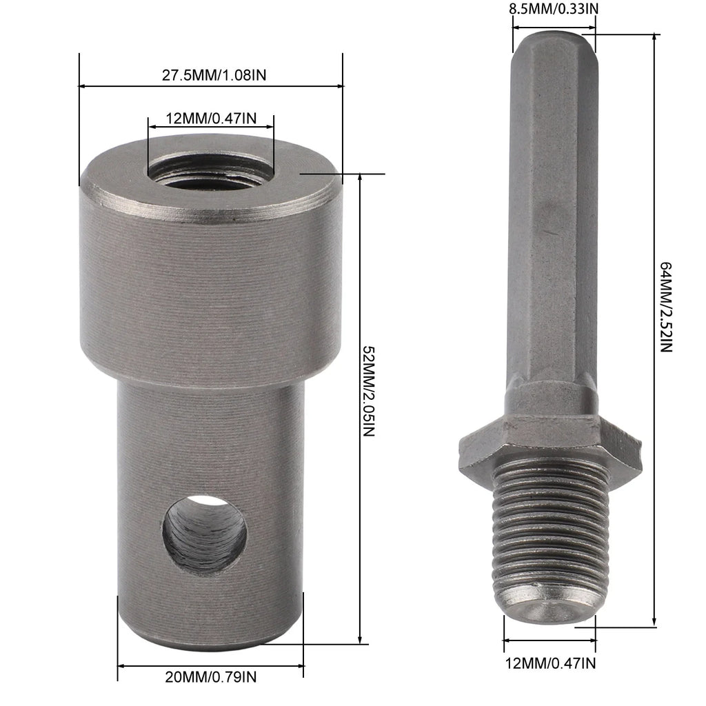 Earth Auger Adapter Tool – 4 Interface Types, Round Handle Auger Drill Adapter Qme C