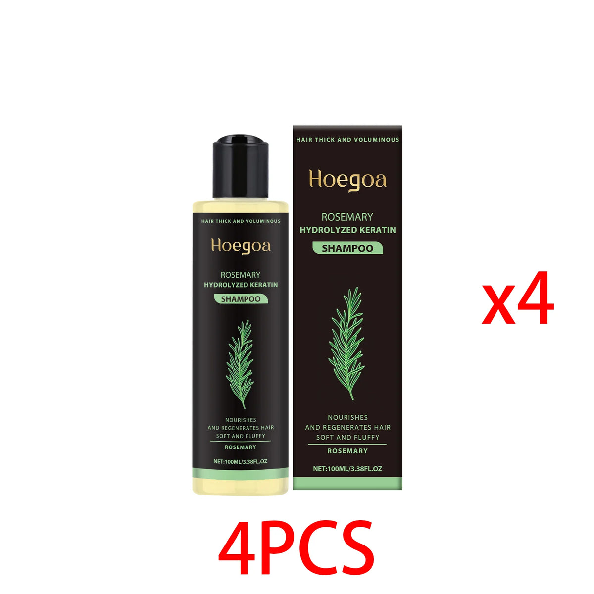 Rosemary Volumizing Thickening Shampoo – Scalp Care 100ml Volumizing Shampoo Qst 4PCS
