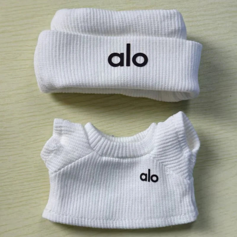 Labubu 15/17cm Doll Outfit Set – Baseball, Sweater & Skirt Doll Clothing Set Qst 04-White NO Doll