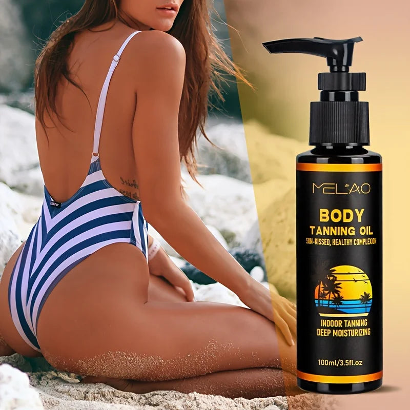 MELAO Tanning Oil – Sun Tan Intensifier with Moisturizing Oils Tanning Oil Qme