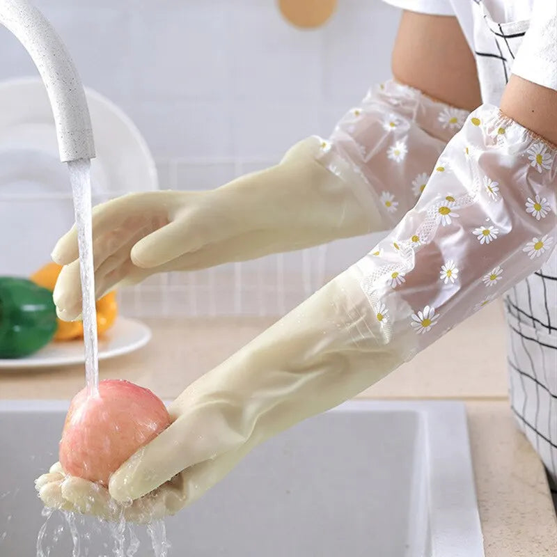 Waterproof Latex Household Cleaning Gloves – Dishwashing & Laundry Household Cleaning Gloves Qme