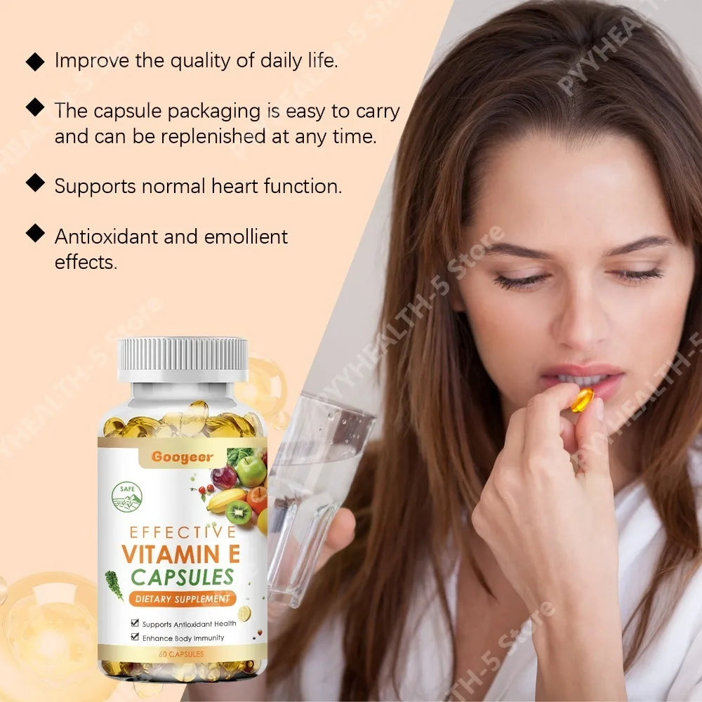 Vitamin E & D Capsules – Antioxidant Immune Support 60ct Vitamin Supplement Qst