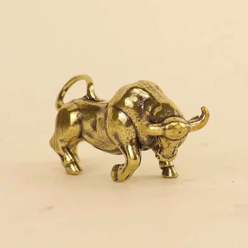 Brass Bullfighting Miniature Figurine Statue | Home Office Decor Decorative Figurine Qme