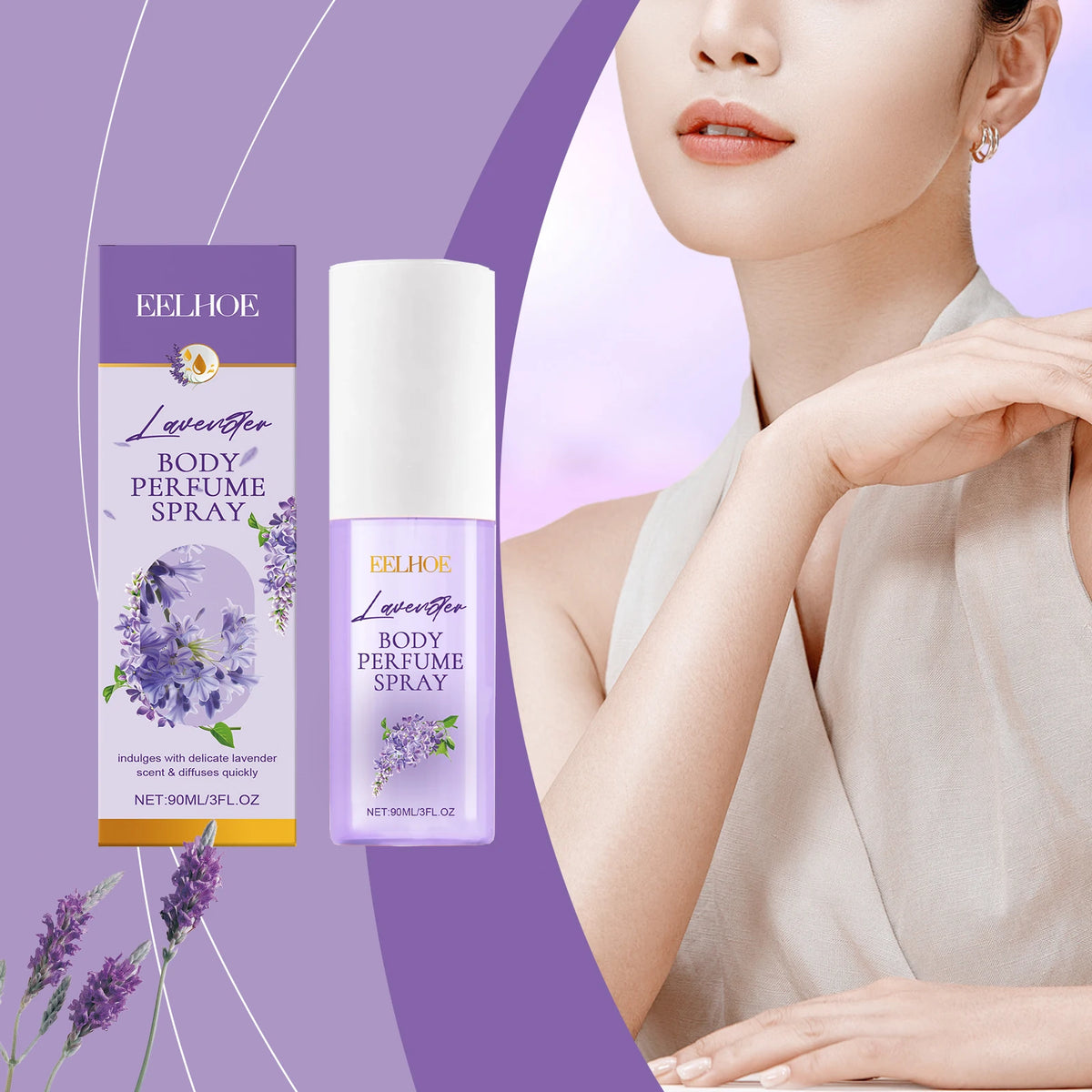EELHOE Lavender Aromatherapy Body Fragrance Spray – Long Lasting Body Fragrance Spray Qst