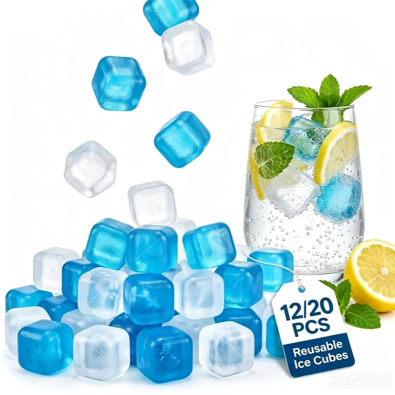 Reusable Plastic Ice Cubes – No-Dilution Drink Chillers Reusable Ice Cubes Qme