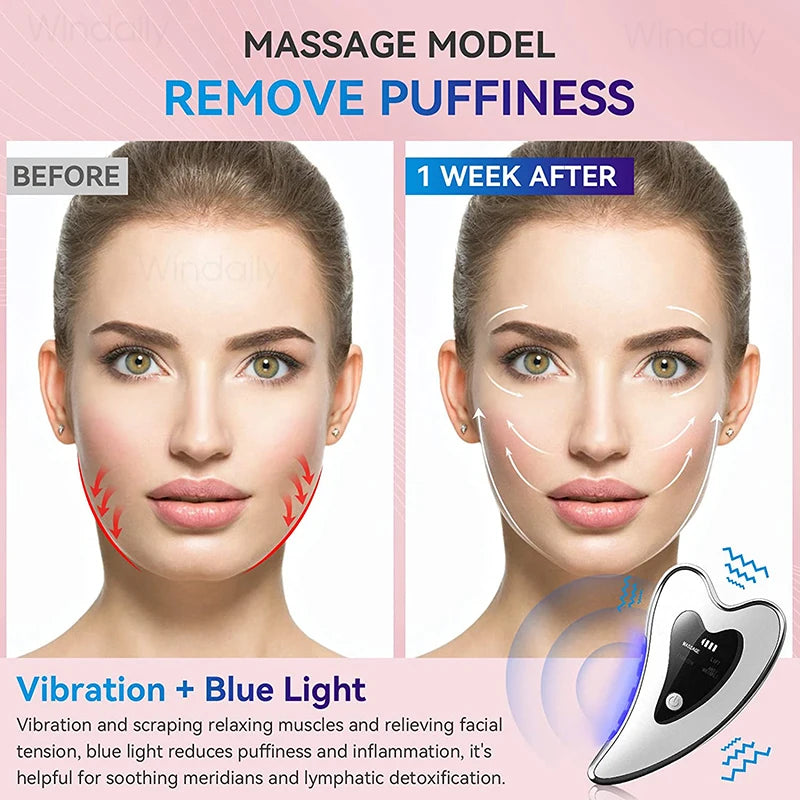 4-in-1 Electric Gua Sha Face Massager | Lift & Tighten Facial Massager Device Qst