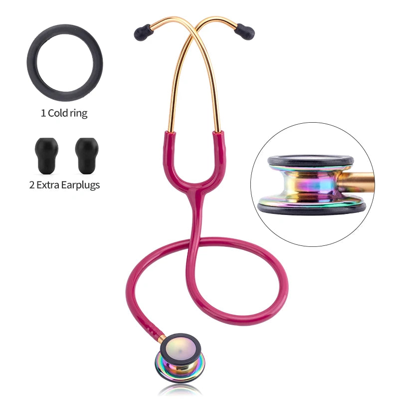 XceeFit Double Head Cardiology Stethoscope – Doctor & Nurse Cardiology Stethoscope Qst Rose Red