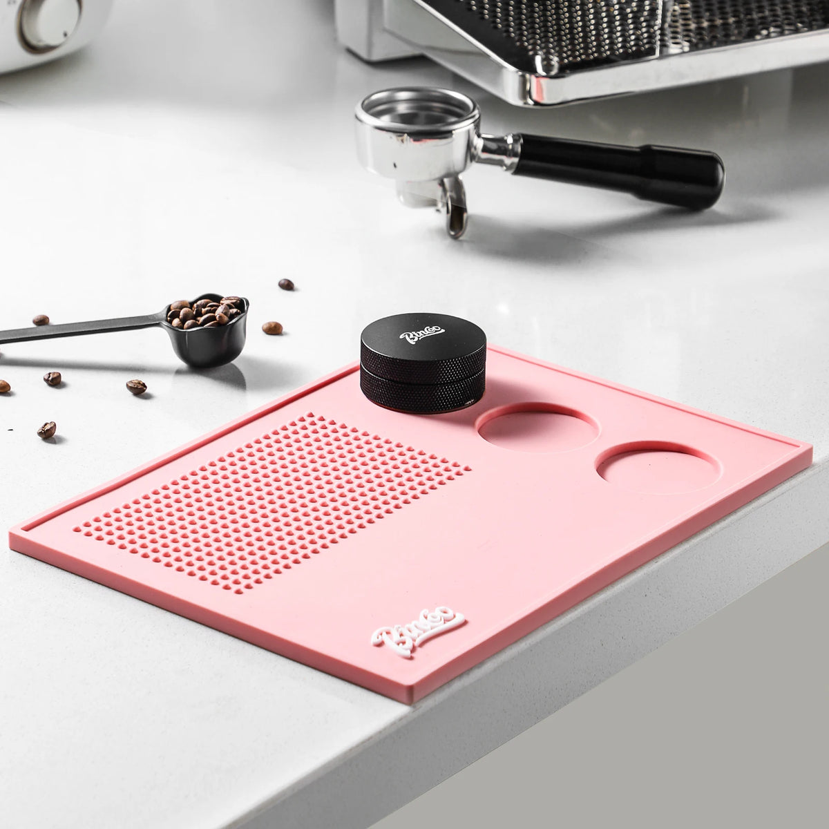 Bincoo Pink Bar Mat – Waterproof with Tool Slots | Barista Coffee Bar Mat Qst