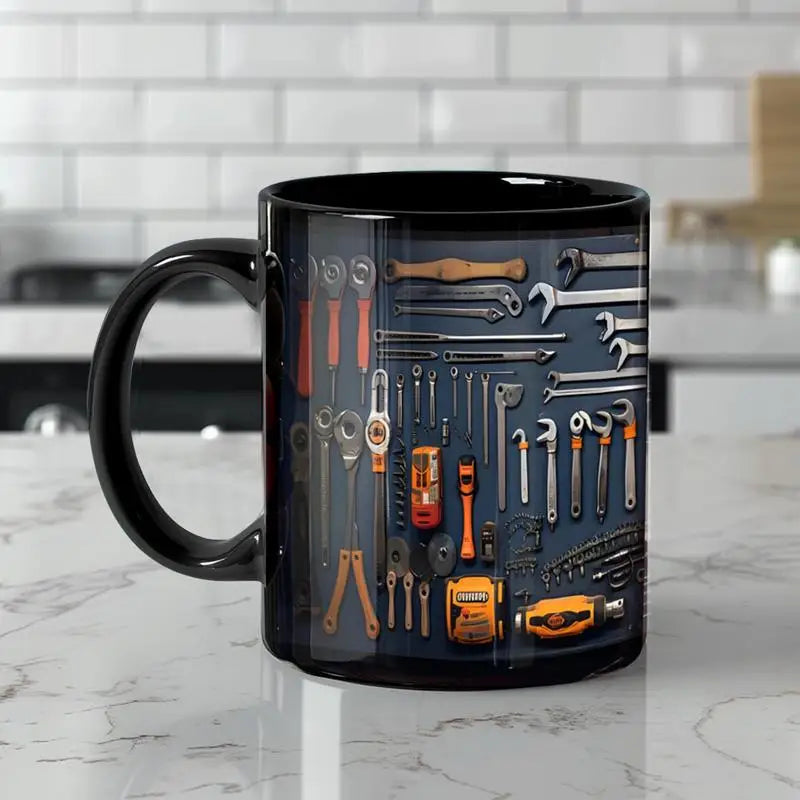 Mechanic Toolbox Ceramic Coffee Mug – Bright Colors | 325ml Novelty Ceramic Mug Qme