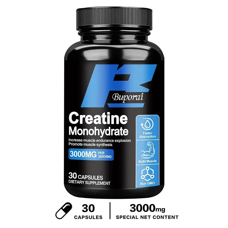 Creatine Monohydrate Capsules – Muscle, Energy & Focus Fitness Supplement Qst 30 Capsules