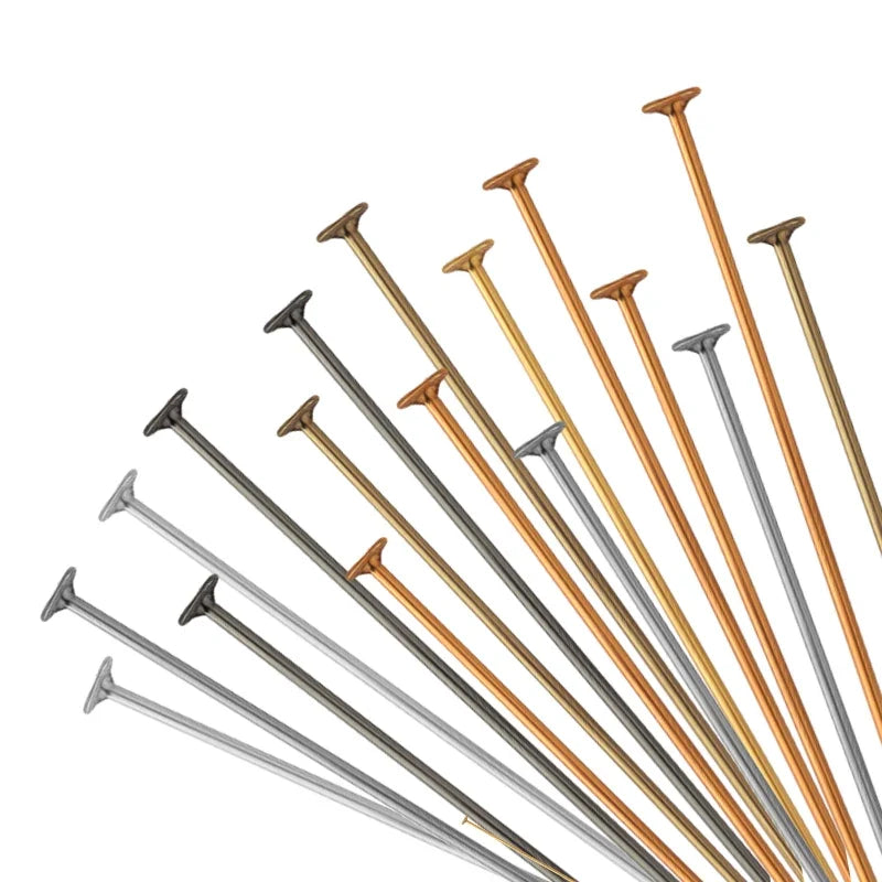 100-Pack Flat Head Pins for DIY Jewelry Making – Multi-Color Jewelry Headpins Qme