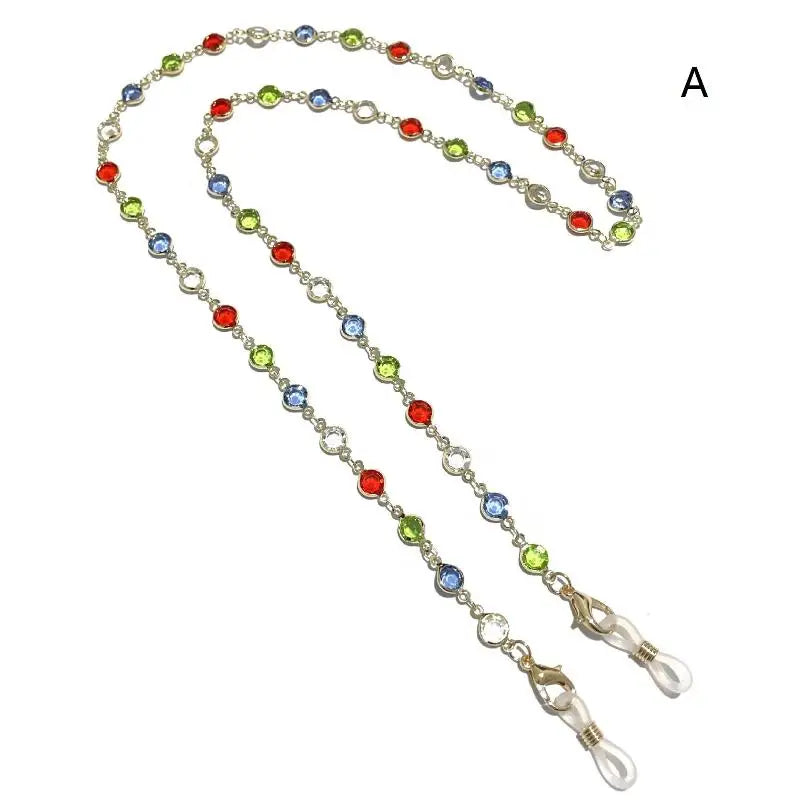 Rhinestone Eyeglass Chain – Beaded Sunglass Lanyard Jewelry Eyeglass Chain Qst A
