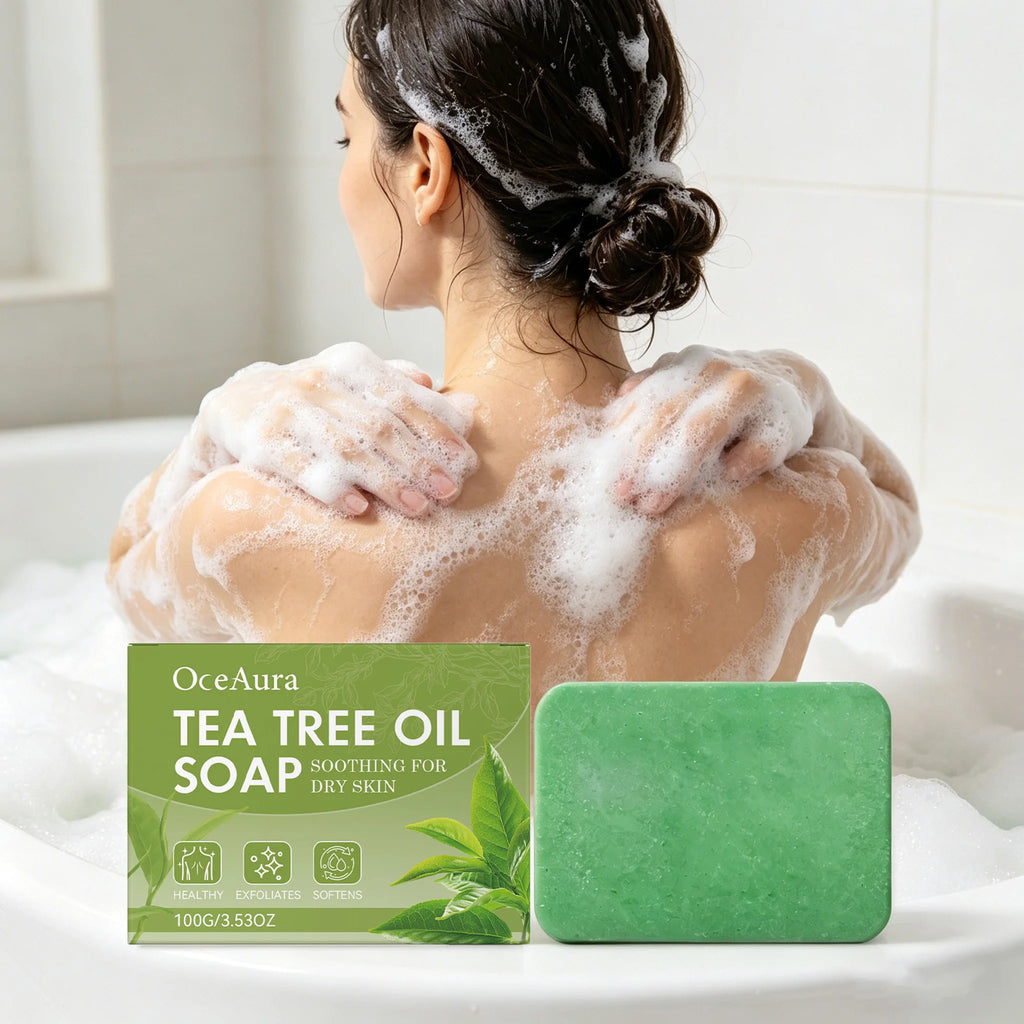 OceAura Tea Tree Soap Bar – Cleanse, Hydrate & Smooth 100g Bar Soap Qst