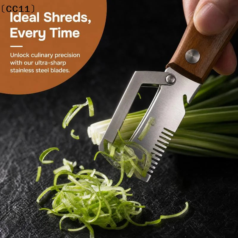 3-in-1 Stainless Steel Serrated Vegetable Peeler & Slicer Vegetable Peeler Qme