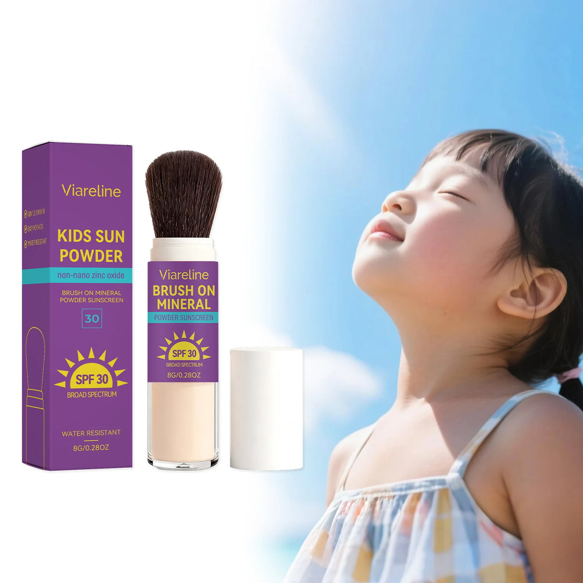 SPF30 Kids Sunscreen Powder – Broad-Spectrum UV Shield, 8g Kids Sunscreen Powder Qst