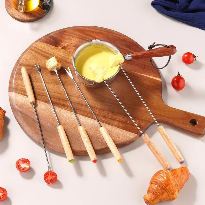 6-Piece Reusable Fondue Forks – BBQ, Grilling & Dipping Set Fondue Fork Set Qme