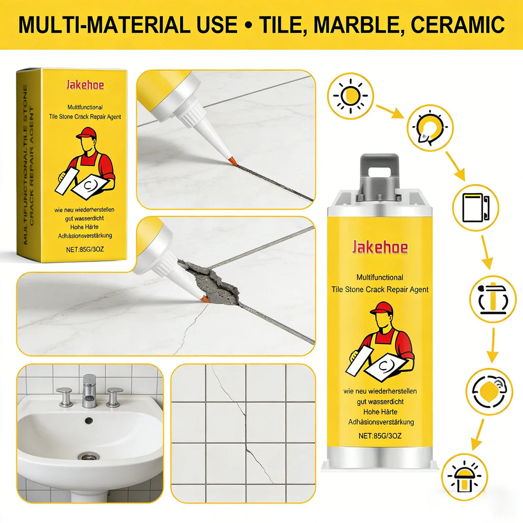 Ceramic Tile & Stone Crack Repair Agent – Waterproof Kit Tile Repair Kit Qme