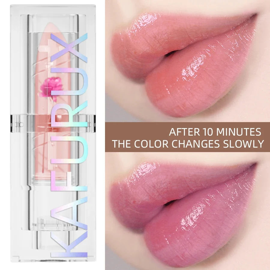 Color-Changing Glitter Jelly Lip Tint – Moisturizing Lipstick Glitter Lip Tint Qme