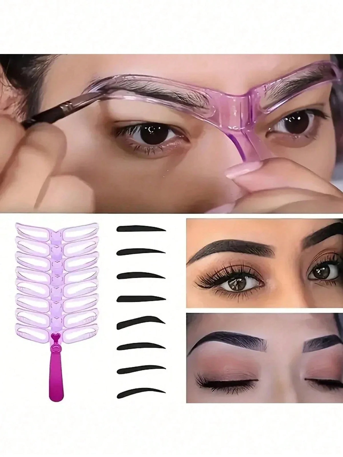Reusable Eyebrow Stencils – 8 Brow Shaping Templates Eyebrow Stencil Kit Qme