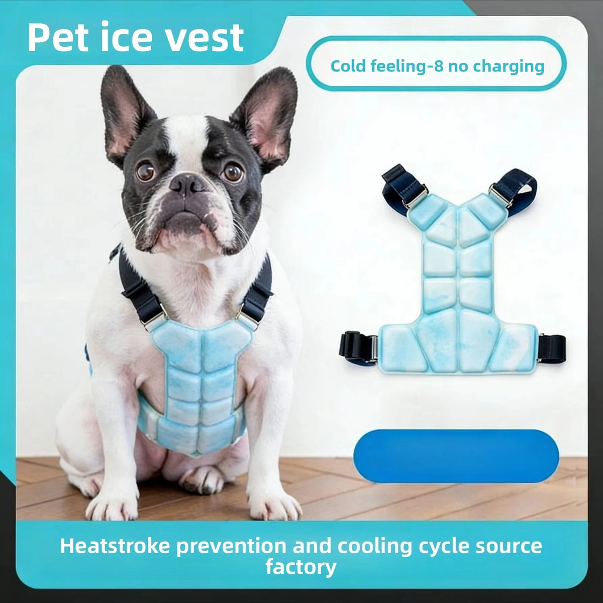 Dog Cooling Vest with PCM Ice Pad – Summer Heat Protection Dog Cooling Vest Qst
