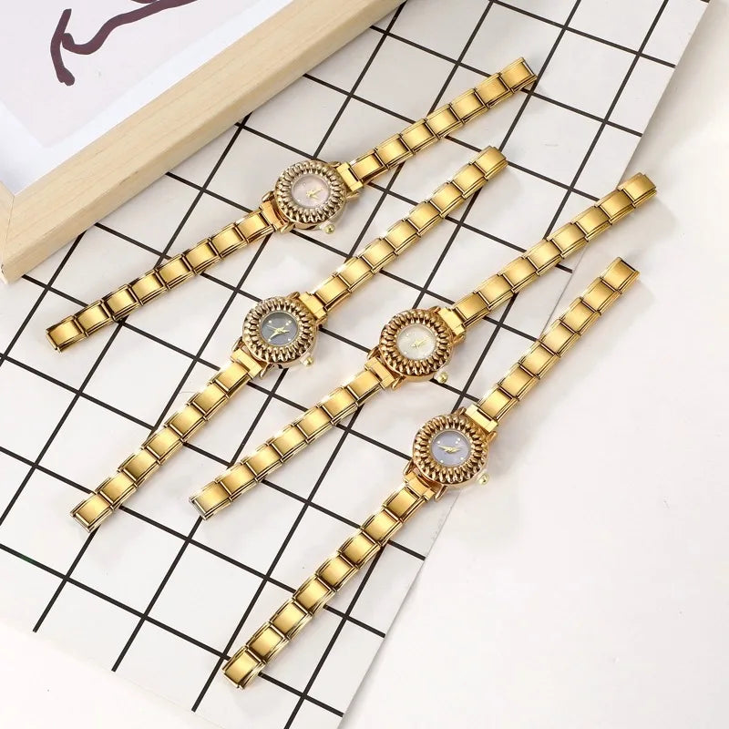 Women's Stainless Steel Round Bangle Watch Bracelet Bangle Watch Bracelet Qme