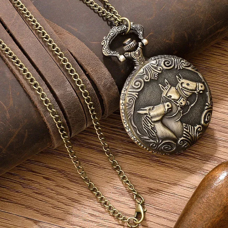 Bronze Pocket Watch Animal Series Blind Box | Qme Collectible Pocket Watch Qme