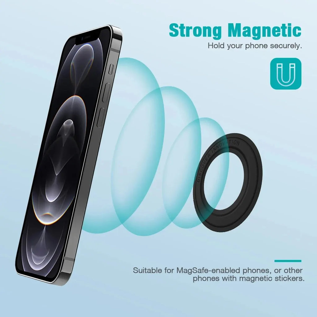 MagSafe Magnetic Ring Holder for iPhone 14, 13 & 12 | Wall & Car Magnetic Phone Mount Qme