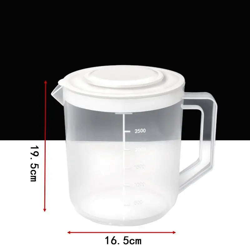 Large Capacity Measuring Cup Mixing Bowl with Lid – 2.5L Measuring Mixing Bowl Qme 1pcs