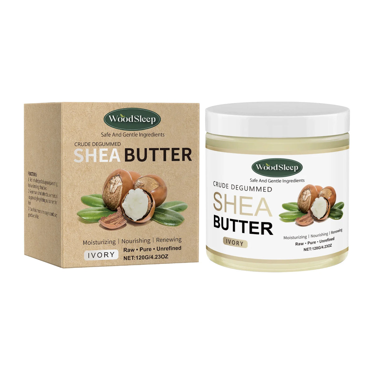 WOODSLEEP Shea Butter Body Cream – Deep Moisturizing 120g Body Butter Cream Qst 120g Boxed