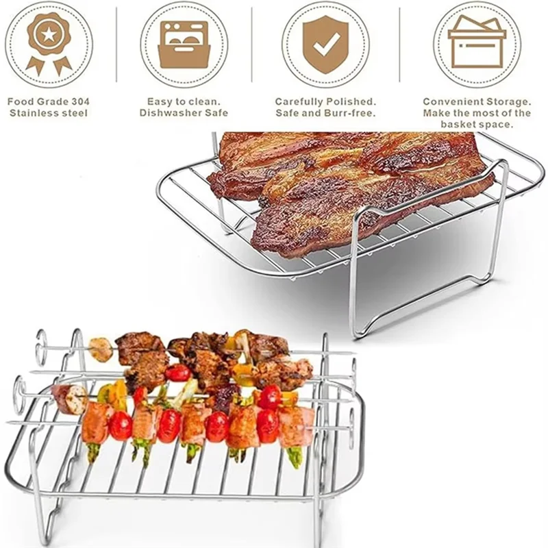 Air Fryer Accessories Set – Silicone Liners, Racks & Baking Paper Air Fryer Accessories Qst