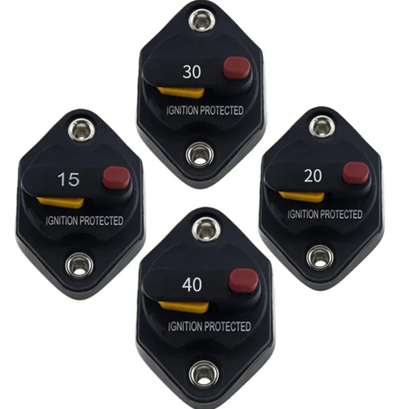 12-48V DC Circuit Breaker 30-80A Waterproof Manual Reset Car Boat DC Circuit Breaker Qme 30A