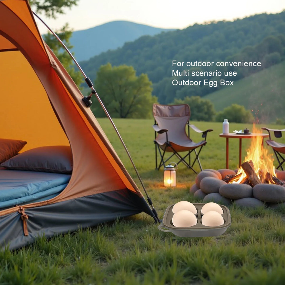 4-Grid Shockproof Egg Container for Camping & Picnic Egg Storage Container Qst