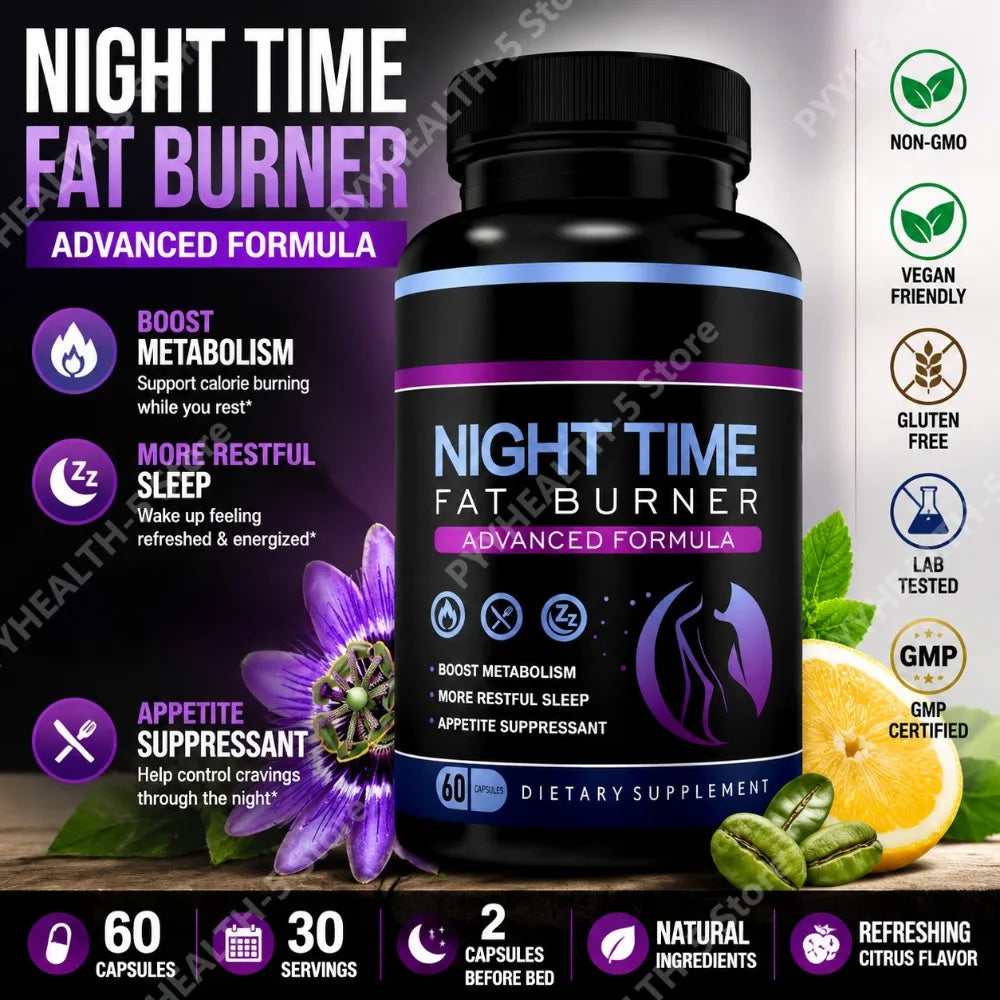 Night Time Wellness Capsules – Sleep & Relaxation, 60 Count Wellness Supplement Qst