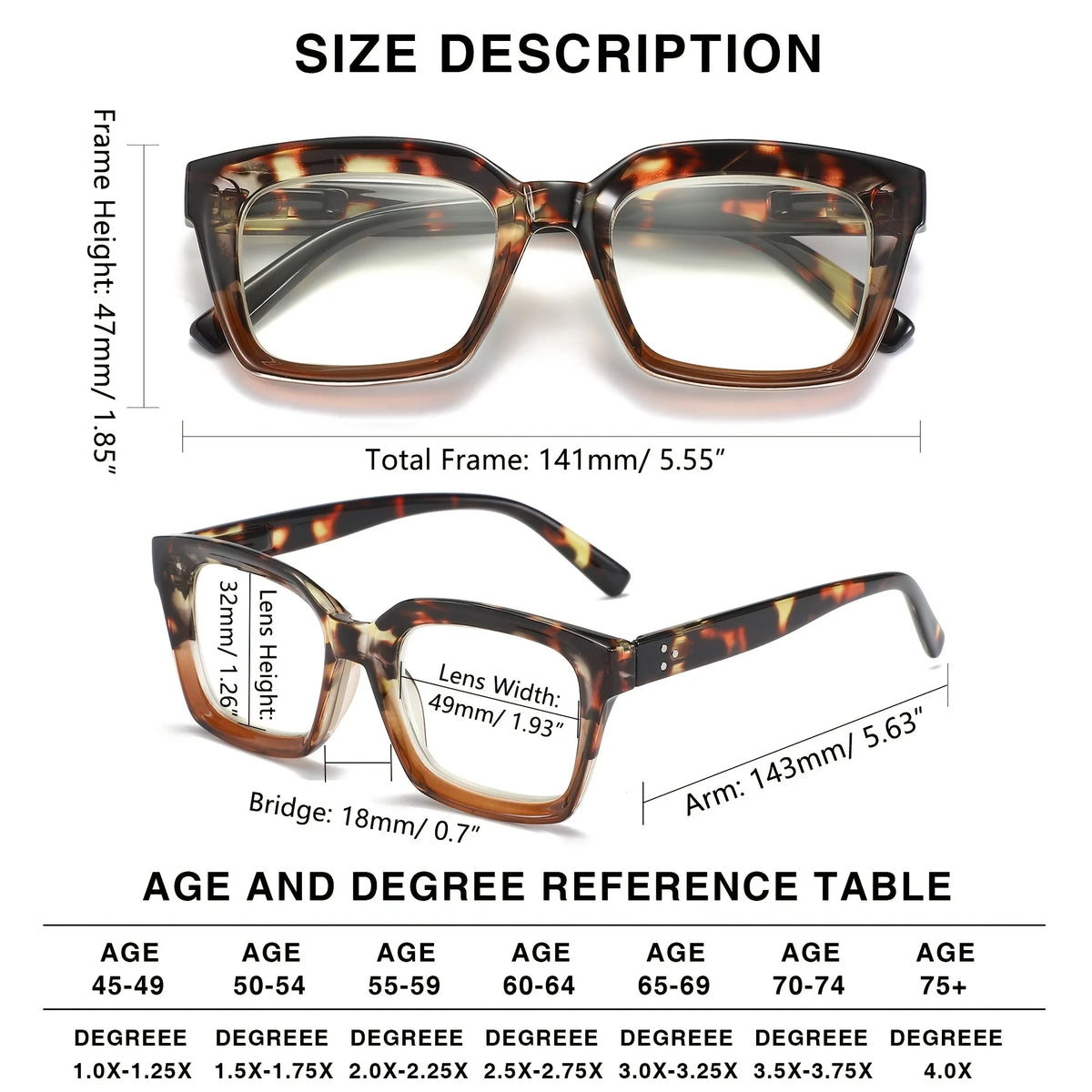 VOPHA Progressive Blue Light Blocking Reading Glasses +1.0–+3.0 Progressive Reading Glasses Qst