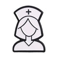 Nurse Silhouette Lapel Pin – Black & White Alloy Enamel Enamel Lapel Pin Qme Style1