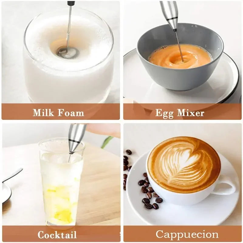 Handheld Electric Milk Frother USB Rechargeable Mini Blender Handheld Milk Frother Qme