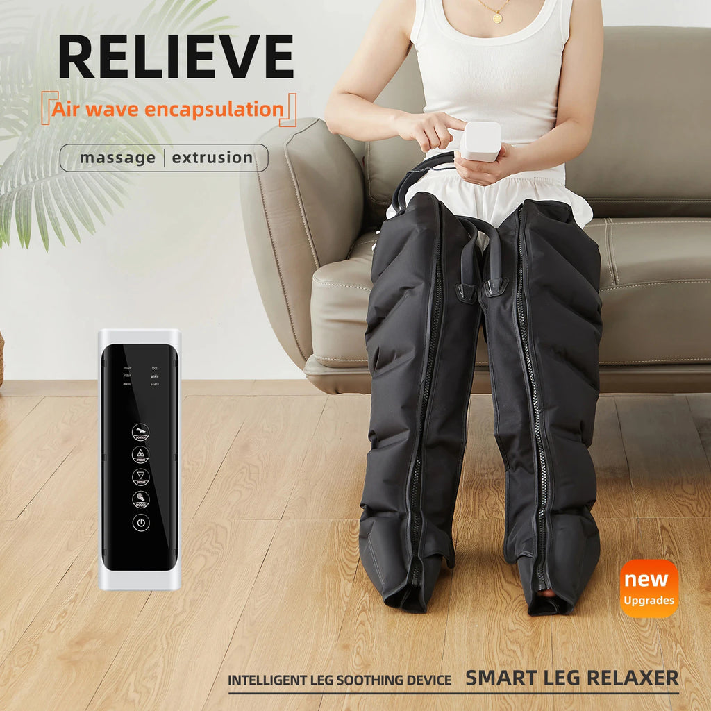 Air Compression Leg & Foot Massager – 4 Airbags, 3 Modes Leg & Foot Massager Qst