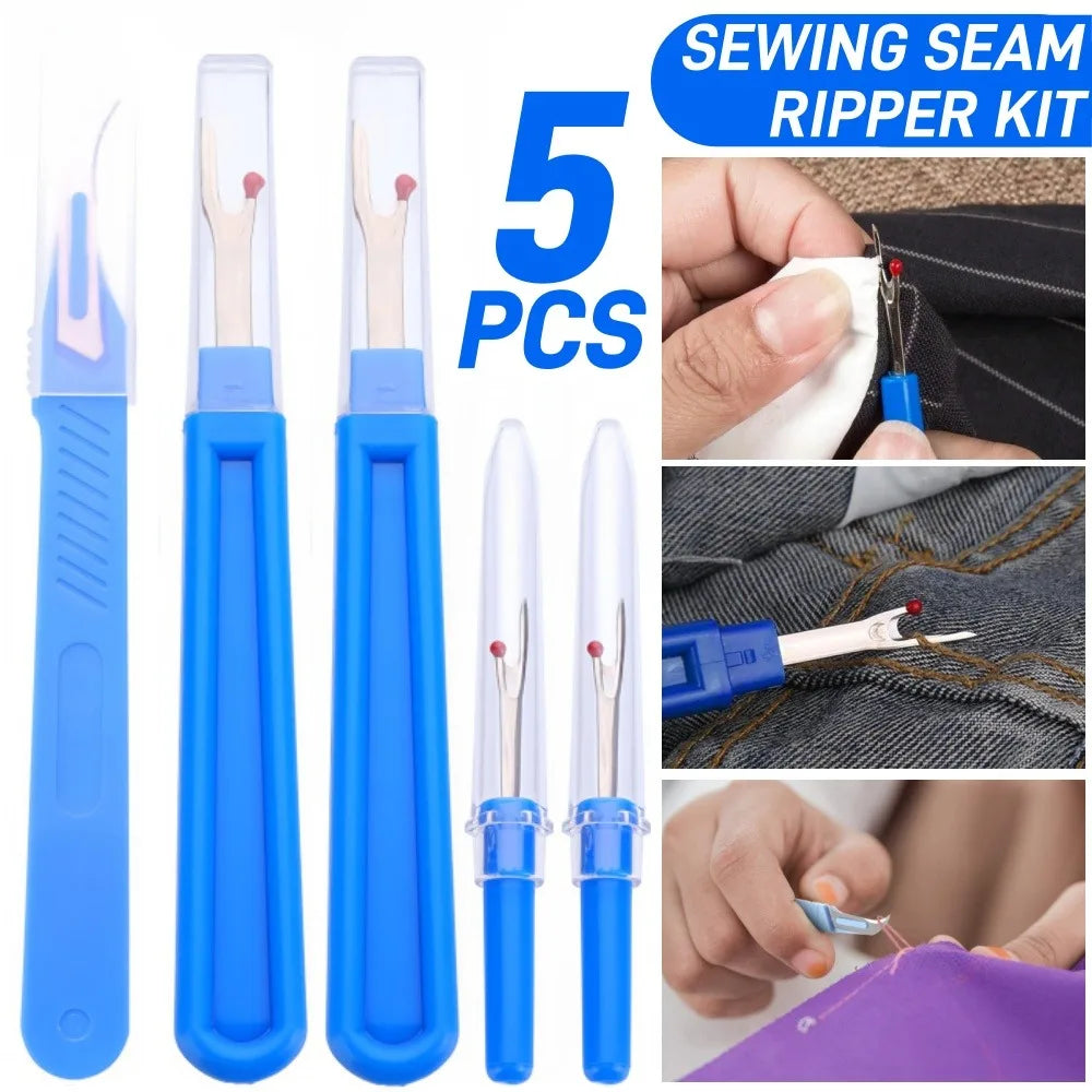 5-Piece Sewing Seam Ripper Kit – Sharp Steel Thread Remover Seam Ripper Kit Qme