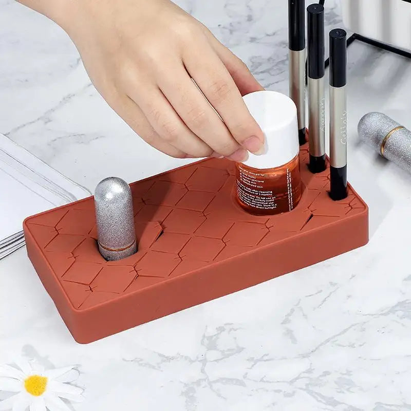 Silicone Lipstick Organizer Desktop Makeup Storage Rack Makeup Organizer Qme
